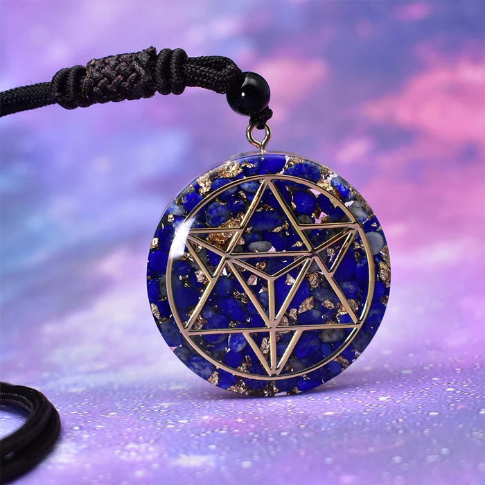 Amethyst Orgonite Necklace Light Codes Sacred Geometry