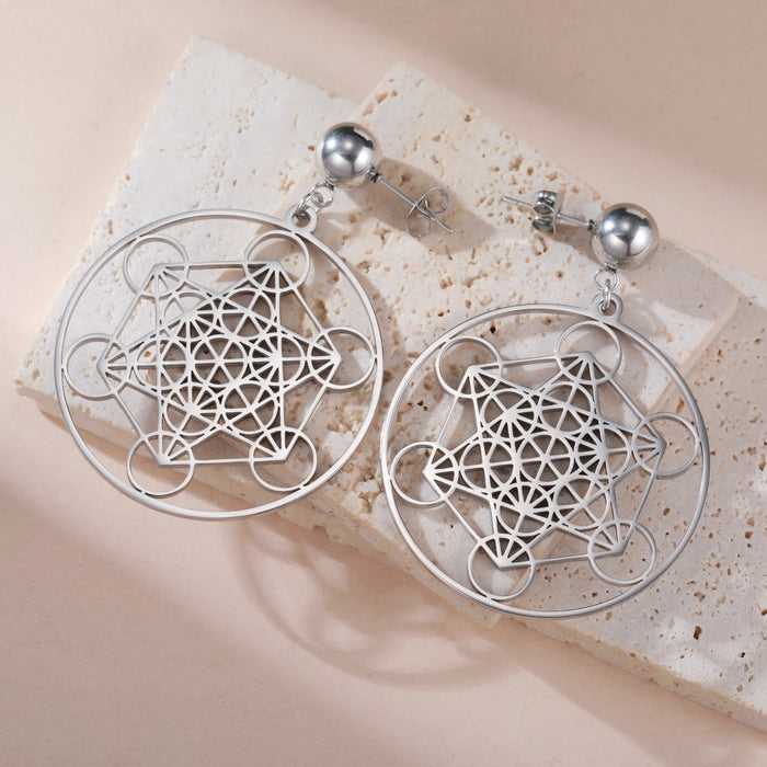 Metatron Cube Stud Earrings