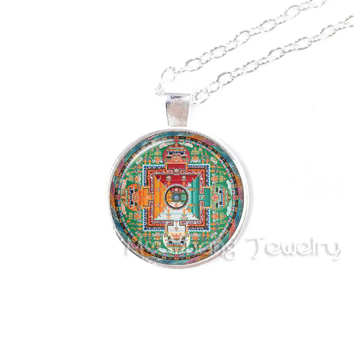 Sri Yantra Glass Dome Pendant