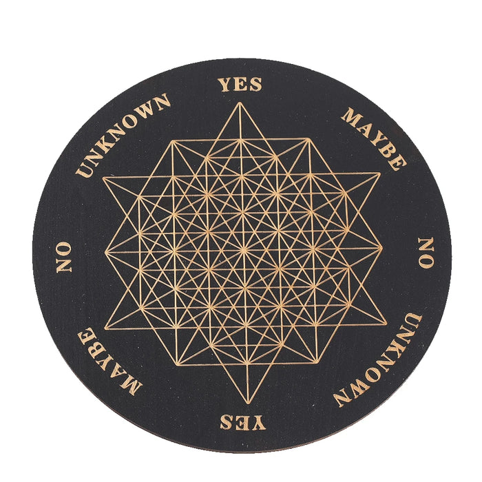 sacred Geometry Wooden Divination Pendulum Board
