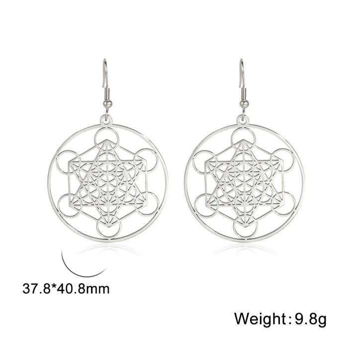Metatron Cube Stud Earrings