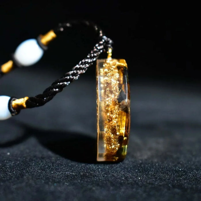 Tiger's Eye Orgonite Pendant Sri Yantra Necklace