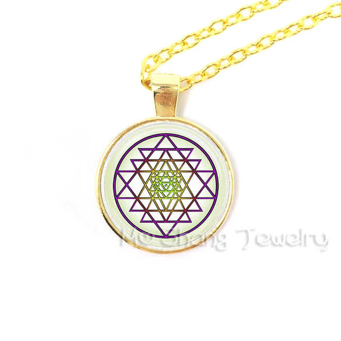 Sri Yantra Glass Dome Pendant