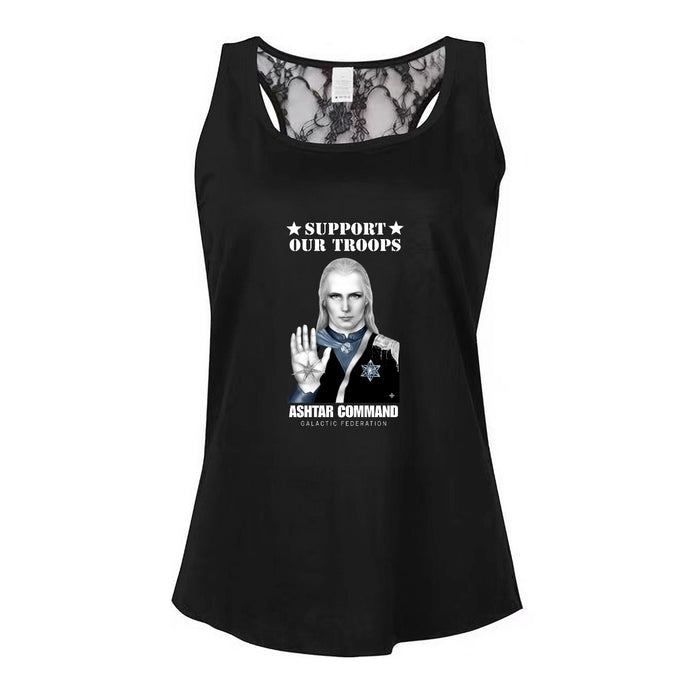 Ashtar Command Women's Lace Vest Cotton Black