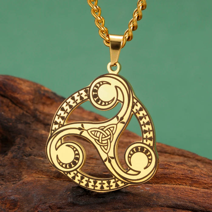 Triple Spiral Sacred Geometry Pendant