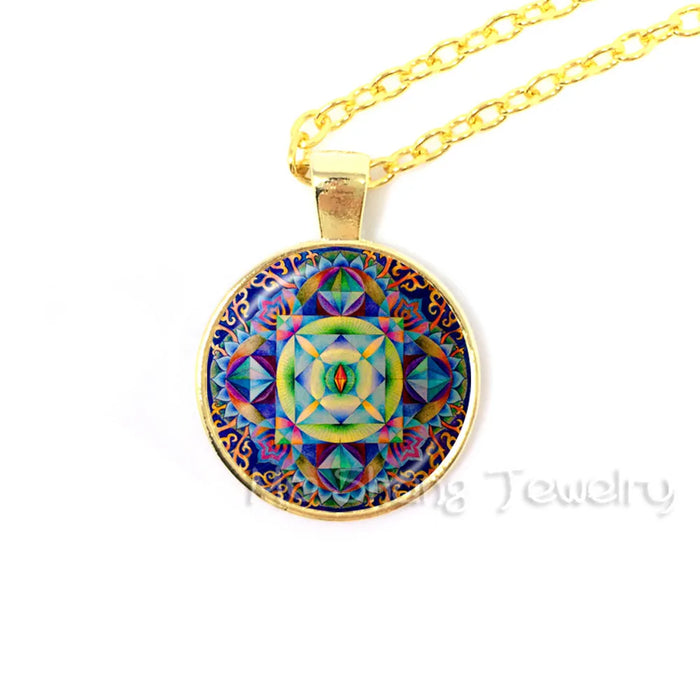 Sri Yantra Glass Dome Pendant