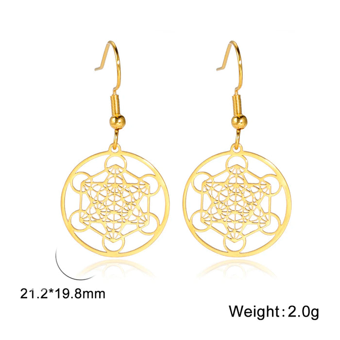 Metatron Cube Stud Earrings