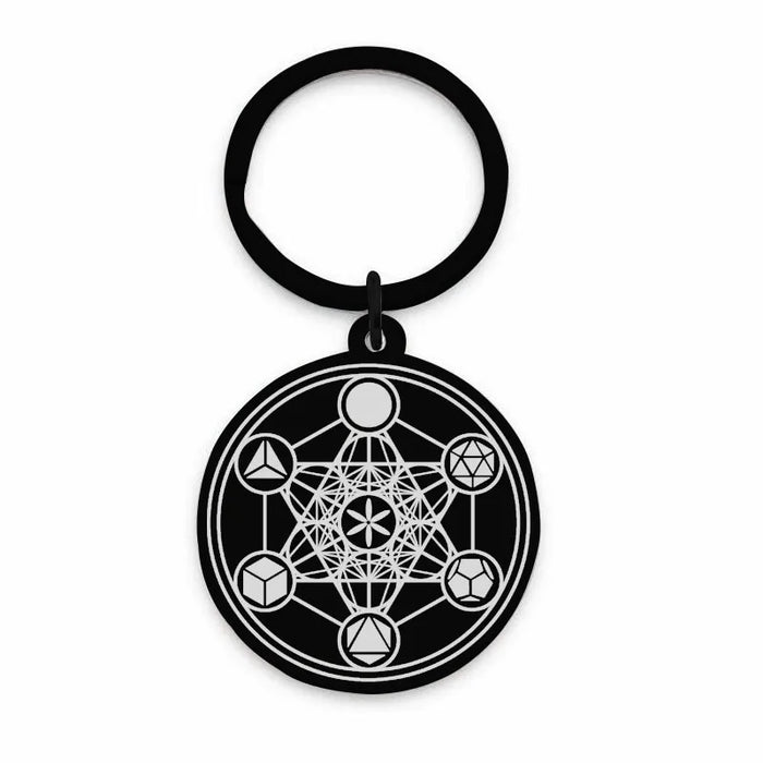 Metatron Cube Platonic Solids Necklace or Keychain