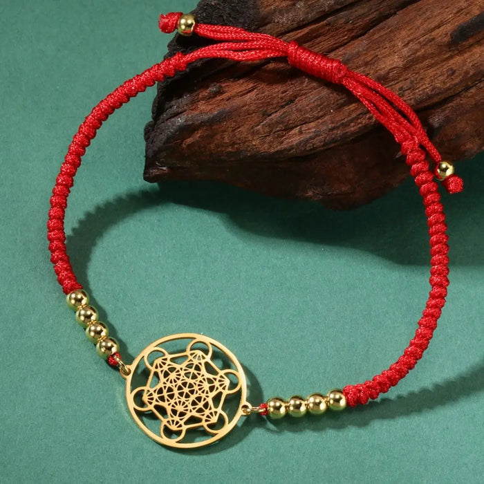 Metatron Cube Adjustable Bracelets Stainless Steel Men Women