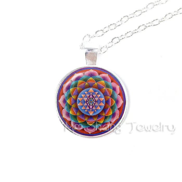 Sri Yantra Glass Dome Pendant