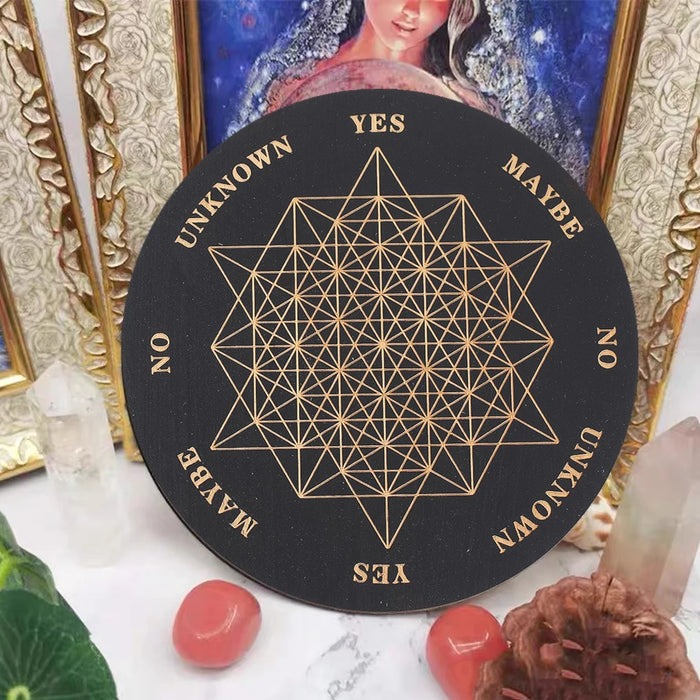 sacred Geometry Wooden Divination Pendulum Board