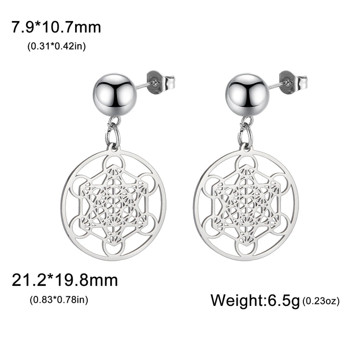Metatron Cube Stud Earrings