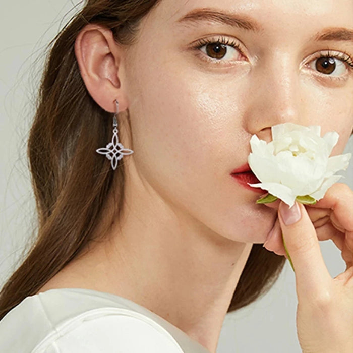 Metatron Cube Drop Earring Stainless Steel