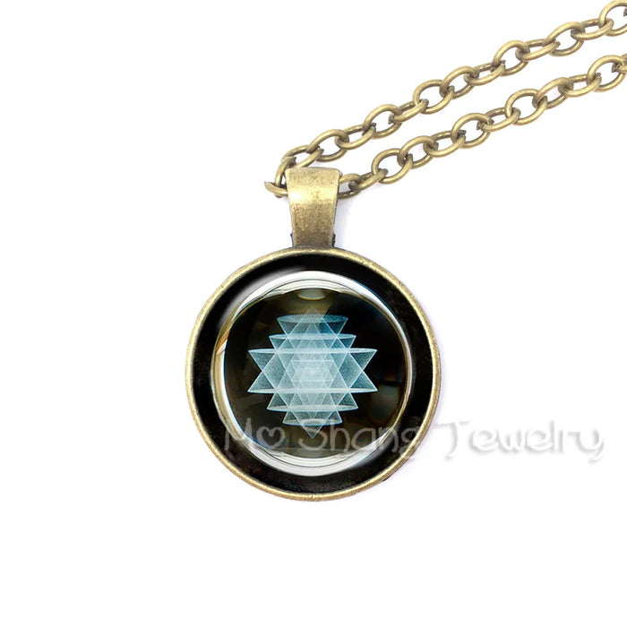 Sri Yantra Glass Dome Pendant