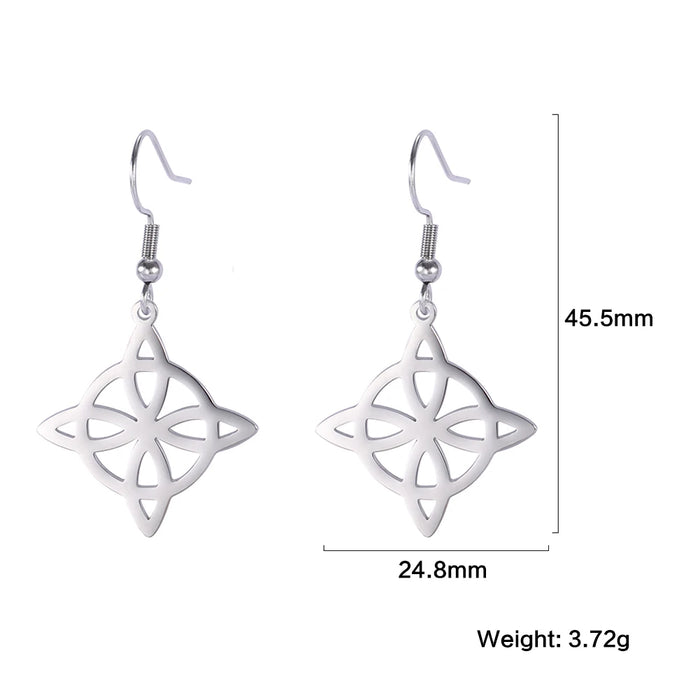 Metatron Cube Drop Earring Stainless Steel