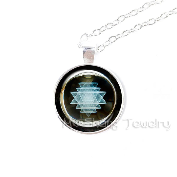 Sri Yantra Glass Dome Pendant