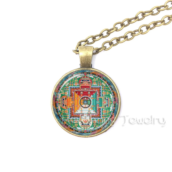 Sri Yantra Glass Dome Pendant