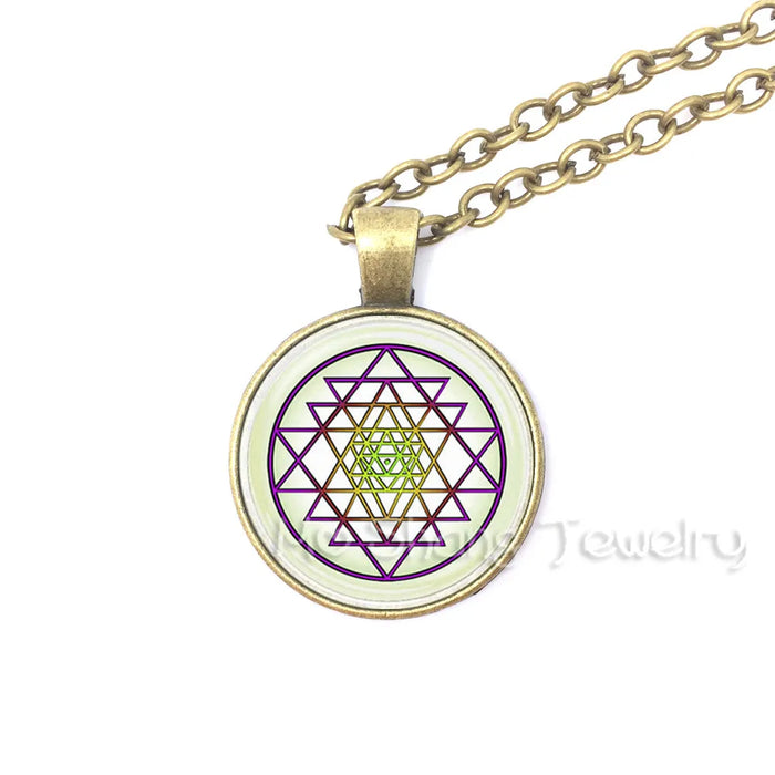 Sri Yantra Glass Dome Pendant