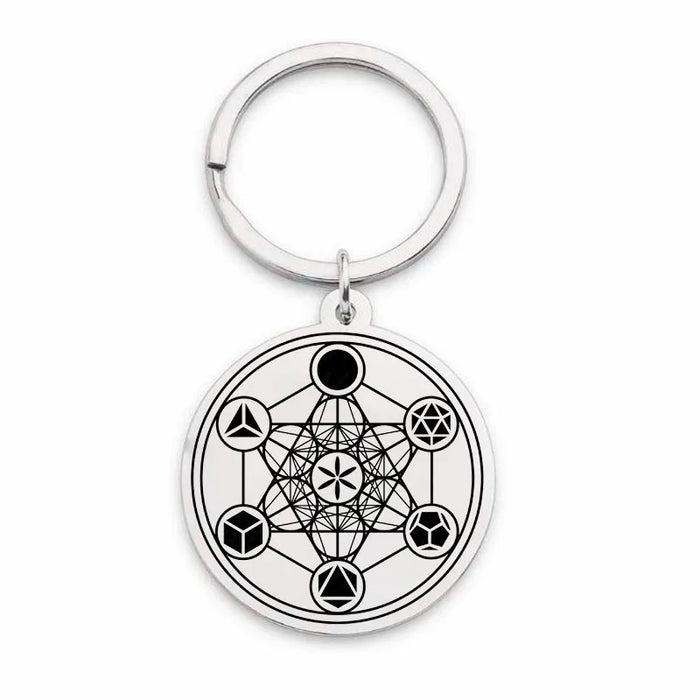 Metatron Cube Platonic Solids Necklace or Keychain