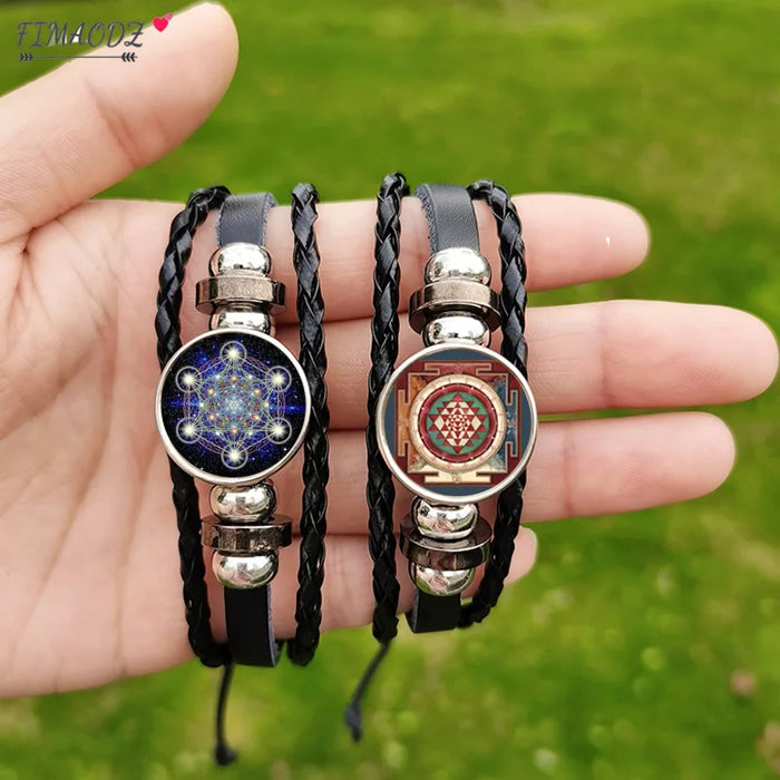 Sacred Geometry Leather Bracelets