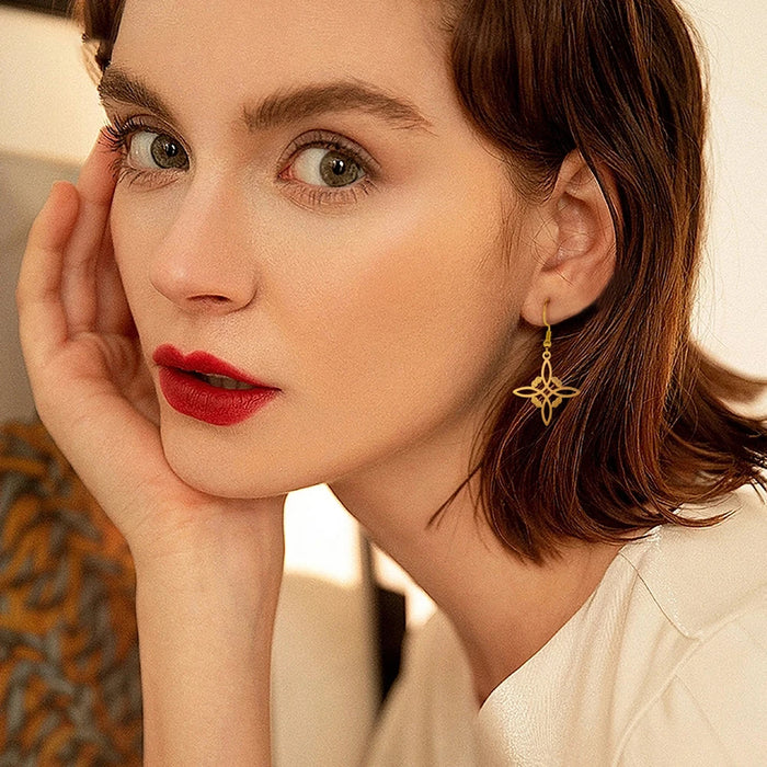 Metatron Cube Drop Earring Stainless Steel
