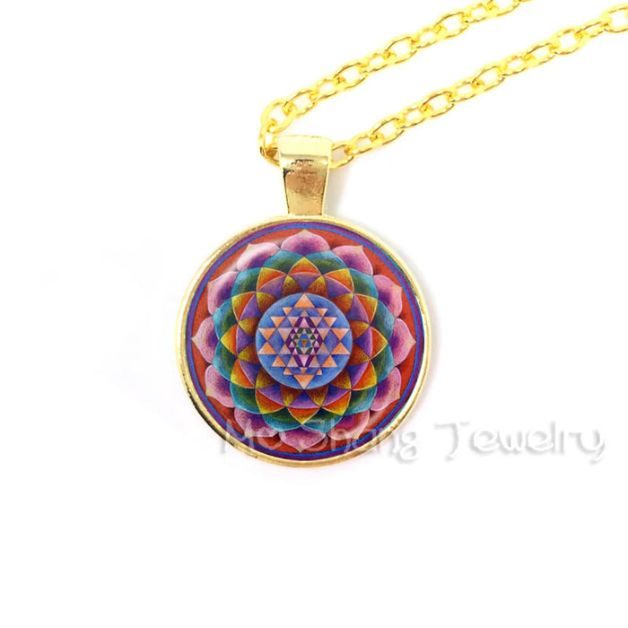 Sri Yantra Glass Dome Pendant