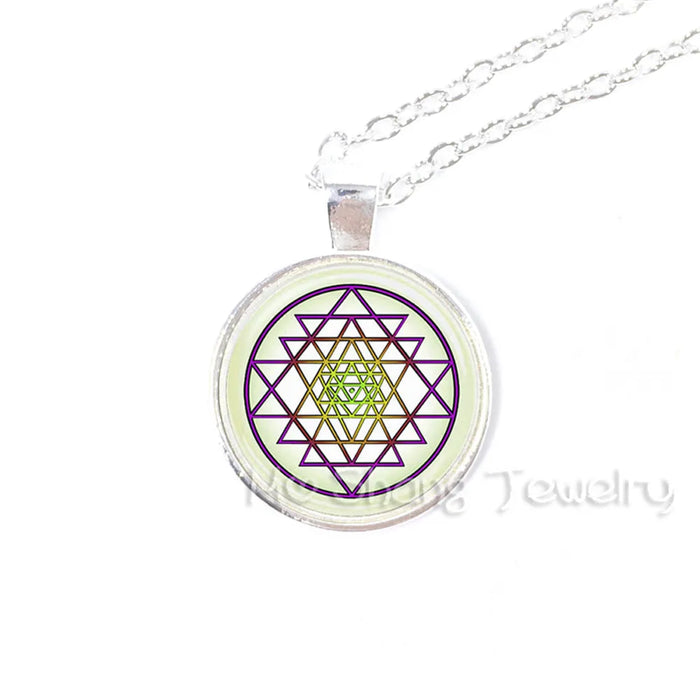 Sri Yantra Glass Dome Pendant