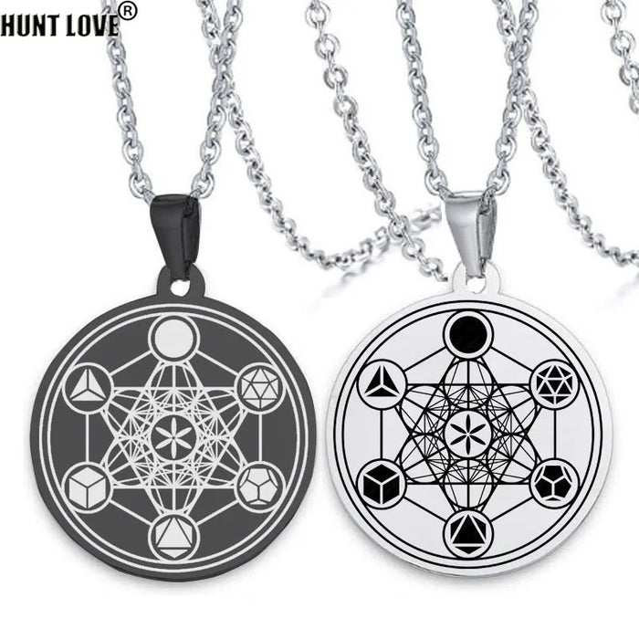 Metatron Cube Platonic Solids Necklace or Keychain