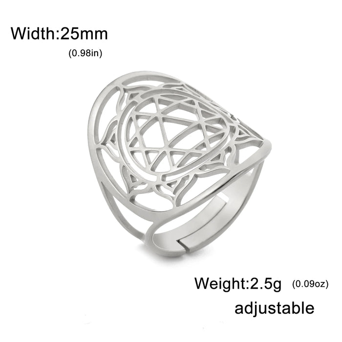 Lotus Star Ring Women Stainless Steel