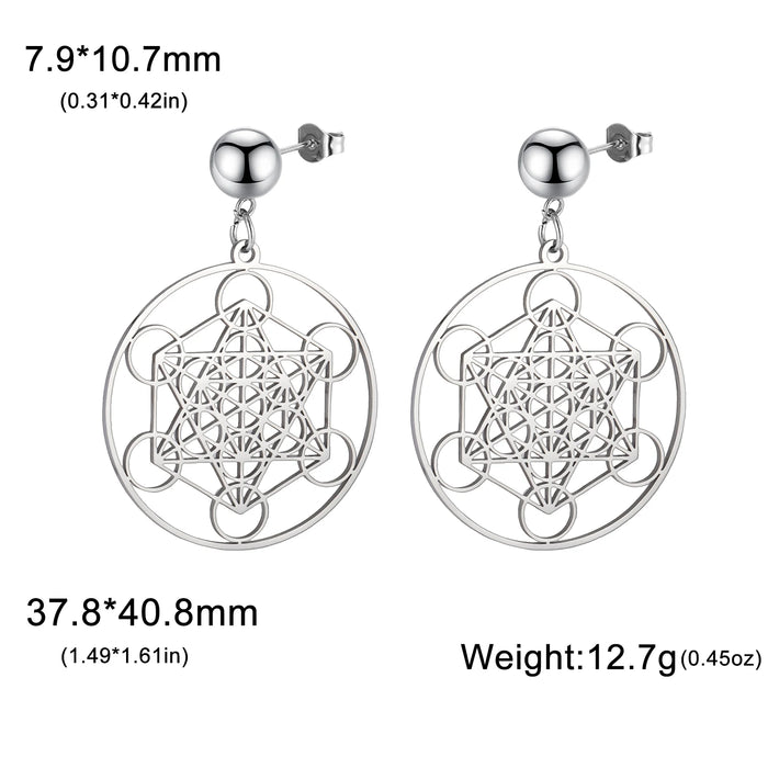 Metatron Cube Stud Earrings