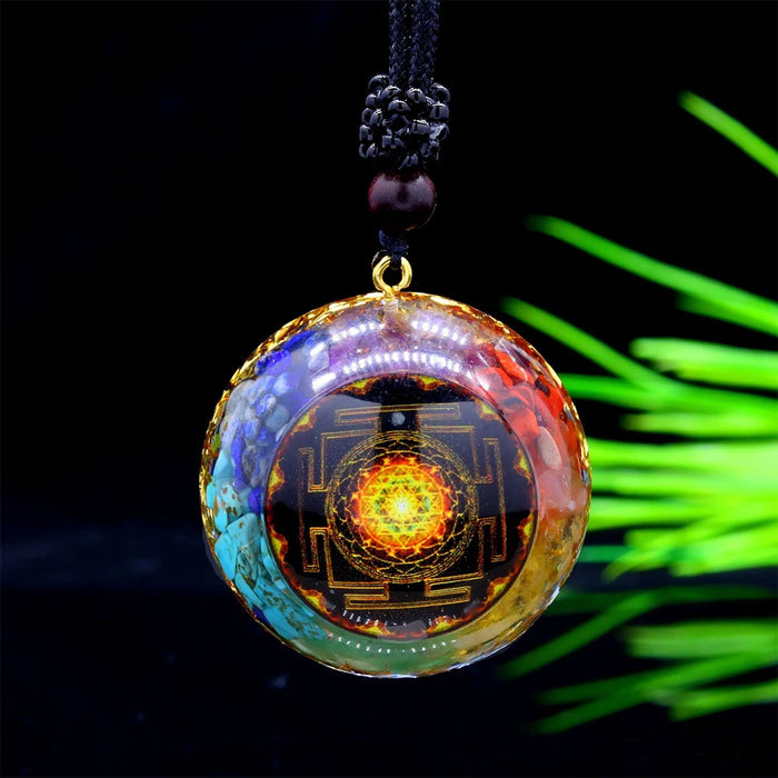 Amethyst Orgonite Necklace Light Codes Sacred Geometry