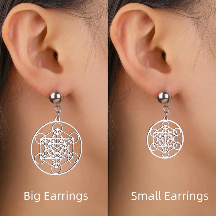 Metatron Cube Stud Earrings