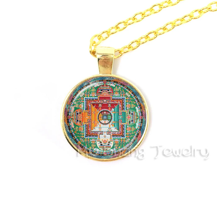 Sri Yantra Glass Dome Pendant