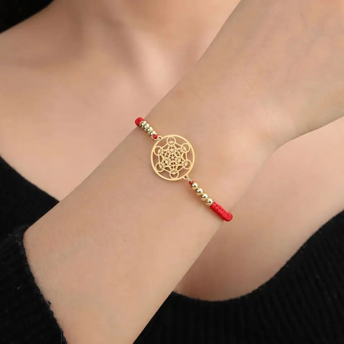 Metatron Cube Adjustable Bracelets Stainless Steel Men Women