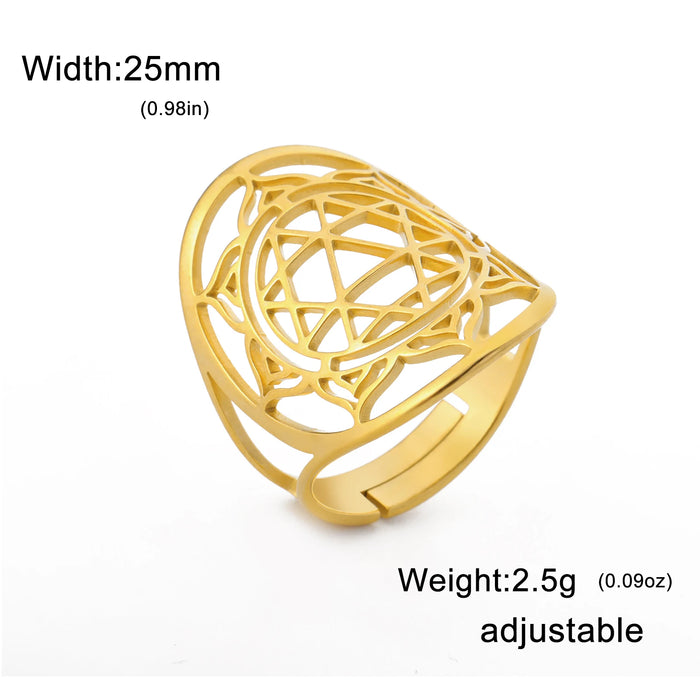 Lotus Star Ring Women Stainless Steel