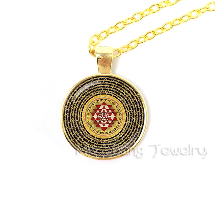 Sri Yantra Glass Dome Pendant