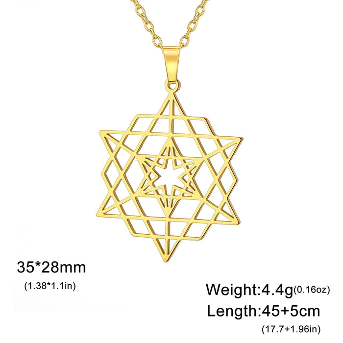 Merkaba Star Tetrahedron Hexagon Seed of Life Pendant