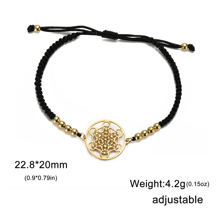 Metatron Cube Adjustable Bracelets Stainless Steel Men Women