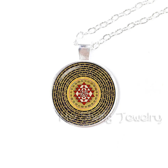 Sri Yantra Glass Dome Pendant